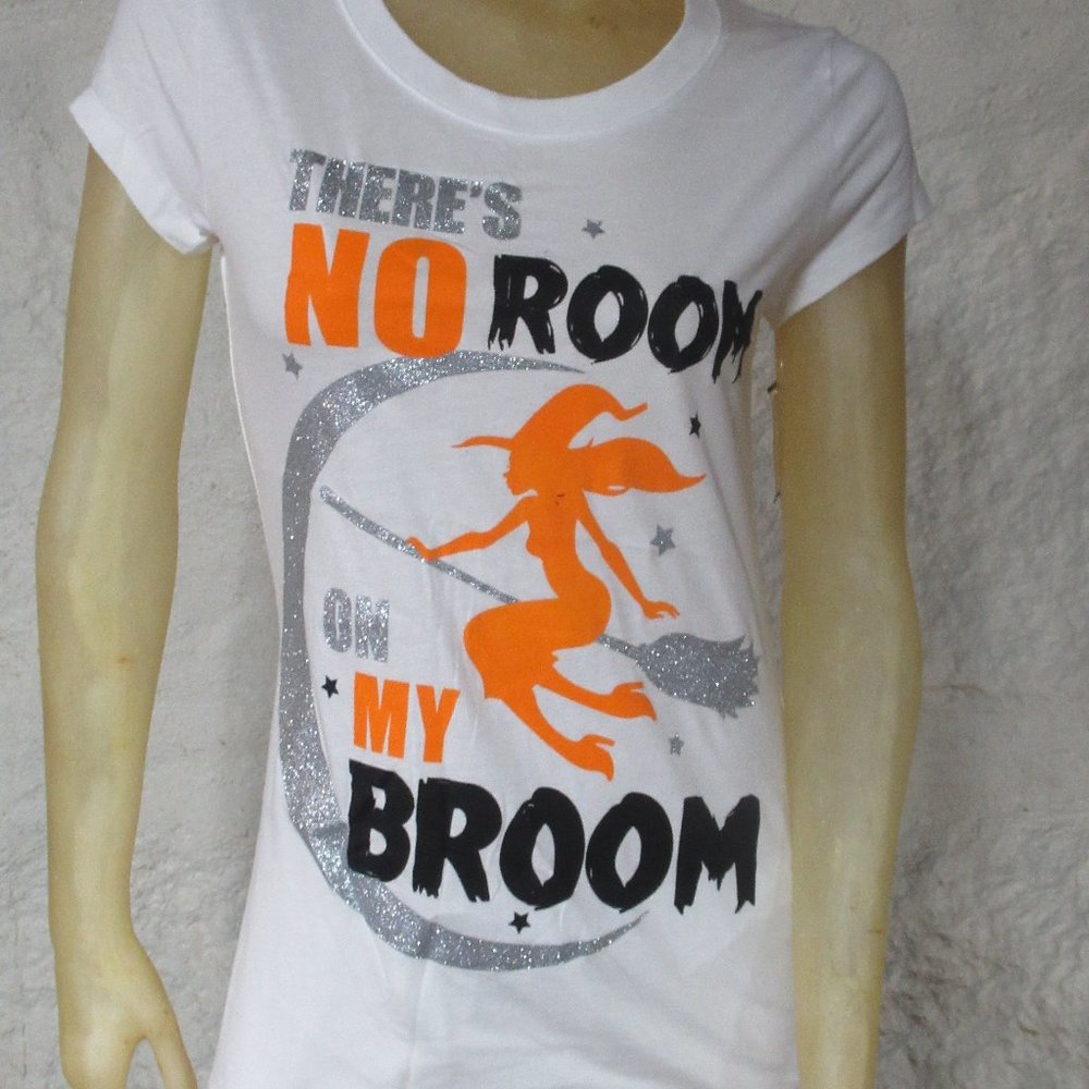 There's No Room On My Broom Halloween Witch Tee Size L